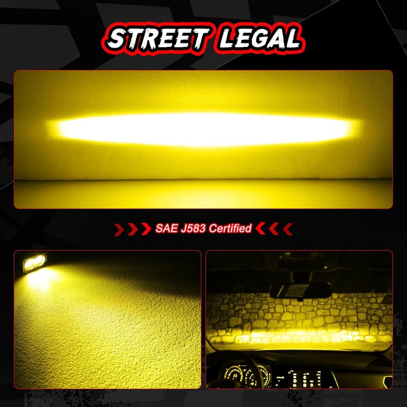 Auto Power Plus SAE Fog Lights Yellow 3 Inch LED Pod Light Bar Street Legal DOT Approved Off Road Driving Light Cube 2PCS Bumper Fog Lights For Truck Pickup Motorcycle ATV UTV Boat - Image 4